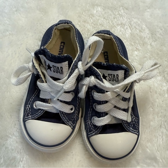 Converse All Star Canvas Faded Blue Baby Sneakers Size 5 - Picture 2 of 6